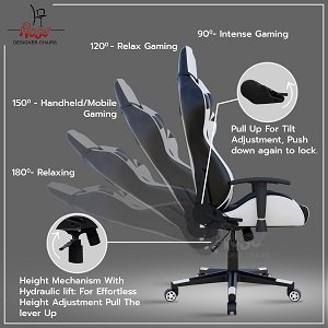 ROSE Metal Up Gamer Multi-Functional Footrest Ergonomic Gaming Chair